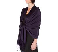 Sakkas Large Soft Silky Pashmina Shawl Wrap Scarf in Solid Colors - Plum