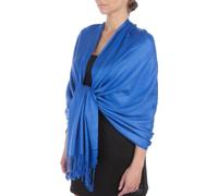 Sakkas Large Soft Silky Pashmina Shawl Wrap Scarf in Solid Colors- Royal Blue
