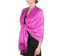 Sakkas Large Soft Silky Pashmina Shawl Wrap Scarf in Solid Colors - Violet