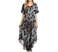 Sakkas Nalani Womens Flowy Caftan Tie Dye Summer Dress Cover up Relax Fit
