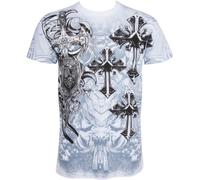 Sakkas TG527T Cross, Sword and Shield Cotton Mens T-Shirt - White/Small