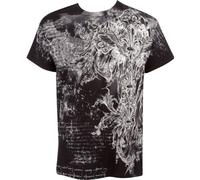 Sakkas Vines and Fleur De Lis Metallic Silver Embossed Short Sleeve Crew Neck Cotton Mens Fashion T-Shirt