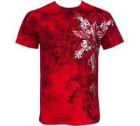 Sakkas Vines and Fleur De Lis Metallic Silver Embossed Short Sleeve Crew Neck Cotton Mens Fashion T-Shirt