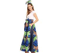 Sakkas W17617 - Monifa Long Maxi Skirt Colorful Ankara Wax Dutch African Skirt Gorgeous - 33-Multi - OS
