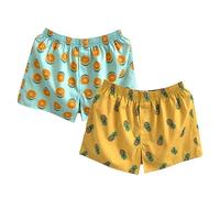 Saklifuo Mens Boxer Shorts 100% Cotton Sleep Short Underwear Premium Quality Pajamas Boxers Loungewear 2pcs Pack