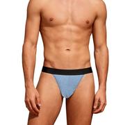 Saklifuo Men's Jockstrap Sexy Underwear Cotton Jock Strap Male Athletic Supporter Breathable Underwear for Men Blue