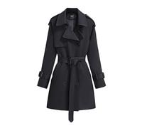 Saklifuo Women's Solid Windbreaker Slim Fit Trench Coat Long Jacket Outerwear with Belt Button