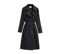 Saklifuo Women's Solid Windbreaker Slim Fit Trench Coat Long Jacket Outerwear with Belt Button