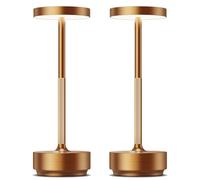 SAKRINGT 2 Pack Rechargeable Wireless LED Table Lamps for Outdoor, Portable Waterproof Table Lamps for Restaurant, Patio, Camping (3 Colors Dimmable, 5000mAh)