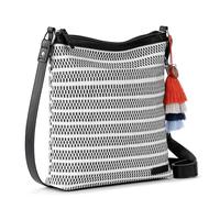 Sakroots Banyan Basic Crossbody - Lightweight Everyday Bag with Adjustable Strap, Zipper Closure & Multiple Pockets for Travel or Casual Use - Black & White Woven