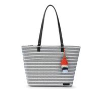 Sakroots Banyan Shoulder Tote - Spacious Everyday Bag with Comfortable Shoulder Straps, Zipper Closure & Multiple Pockets for Work, Travel or Casual Use - Black & White Woven