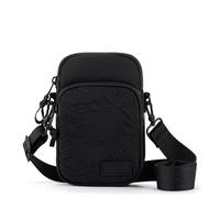 Sakroots Koa Smartphone Crossbody - Compact Phone Bag & Wallet with Adjustable Strap & Zipper Closure for Everyday or Travel, Black Flower Quilt, Crossbody