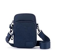 Sakroots Koa Smartphone Crossbody - Compact Phone Bag & Wallet with Adjustable Strap & Zipper Closure for Everyday or Travel, Navy Flower Quilt