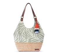 Sakroots The Sak Roma Shopper Shoulder Bag Large Purse & Tote Bag with Double Straps & Zipper Pockets for Everyday & Travel, Natural Leaf