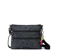Sakroots Women's Basic Crossbody Cross Body Handbag, Black Spiriti Desert, One Size