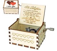 sakruda Wooden Music Box for Daughter,Gift from Dad to Daughter,Hand-Crank You Are My Sunshine Melody Wood Musical Box,Laser Engraved,Handmade Mechanism Antique Gift for Kid on Birthday,Christmas