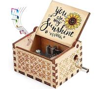 sakruda Wooden Music Box for Daughter Son Wife Dad Husband Girlfriend,Tune You Are My Sunshine,Laser Engraved Wood Musical Box,Vintage Gift to Mum Bestie,on Birthday,Christmas,Anniversary