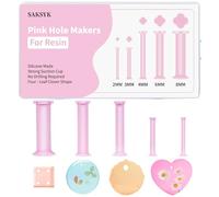 SAKSYK 25PCS Four-Leaf Clover Hole Makers for Resin (2/3/4/6/8mm) - Innovative & Efficient Hole-Maker for Epoxy & UV Resin, Fits All Silicone Molds, Drill-Free for Perfect Holes.(Pink)