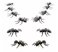 SaktopDeco 12 PCS Big Fake Plastic Ants Realistic Giant Ants Bug Party Decorations Insects Prank Cake Topper