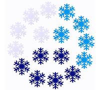 SaktopDeco 16 PCS Felt Snowflake Coasters White Blue Christmas Drink Coasters Set for Christmas Winter Holiday Party Decoration