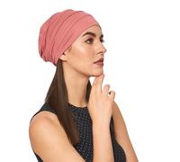 SAKUCHI Chemo Silky Soft Slouchy Snood Bamboo Cap Beanie for Women Cancer Hair Loss Turban Hat Chemo Headwear Women, Ss200duskyrose, One Size