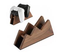 Sakulaya Solid Wood Controller Holder, Gaming Controller Stand for Desk, Dual Controller Organizer Rack, Fits Xbox, PS5, Gamepad for Son, Husband, Boyfriend