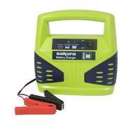 Sakura 4 Amp 12 V Car Battery Charger SS3629 – For Vehicles Up To 1.2L / 1200CC - Lead Acid Batteries Capacity 15 Ah To 50 Ah,Black,Green