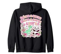 Sakura A Saurus Cute Dinosaur Panda Spring Zip Hoodie