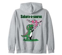 Sakura A Saurus T Rex Dinosaur Cherry Blossom Zip Hoodie