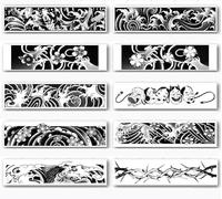 Sakura Armband Temporary Tattoo Stickers Koi Fish Chrysanthemum Spray Semi-Permanent Armband Simulation Tattoo
