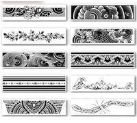 Sakura Armband Temporary Tattoo Stickers Koi Fish Chrysanthemum Spray Semi-Permanent Armband Simulation Tattoo