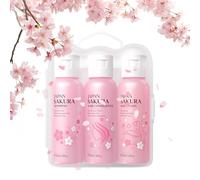 Sakura Bath Sets For Women Gifts - Bath & Hair Care Set - Gifts For Women With Shampoo and Conditioner Sets and Body Wash- Travel Size Shampoo and Conditioner- Sulphate Free for Teenage Girls