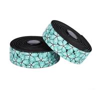 Sakura Bicycle Handlebar Tape Offering Non Slip Grip And Shock Absorbing EVA Layer For Long Distance Riding(black green)