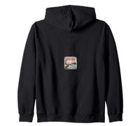 Sakura Blossom Fuji Wave Sunset Japanese Art Zip Hoodie