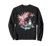 Sakura Blossom Lantern Watercolor Art Sweatshirt