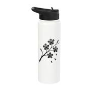 Sakura Branch Blossom Japanese Ink Style Stainless Steel Insulated Water Bottle