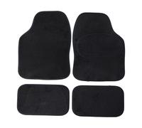 Sakura Car Mat Set of 4 Heavy Duty Hard Wearing Carpet Flexible Black Velour Matching Trim Universal Fit Front Rear Heelpad Non-Slip Backing RHD