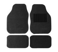 Sakura Car Mat Set of 4 Heavy Duty Hard Wearing Carpet Water Repellent Flexible Grey with Black Trim Universal Fit Front Rear Heelpad Non-Slip Backing RHD