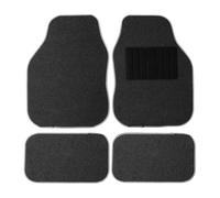 Sakura Car Mat Set of 4 Heavy Duty Hard Wearing Carpet Water Repellent Flexible Grey with Silver Trim Universal Fit Front Rear Heelpad Non-Slip Backing RHD