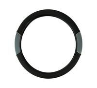 Sakura ‘Carnaby Grey’ Faux Leather Flat-Bottomed Car Steering Wheel Cover SS5473 - Universal Easy Fit for Most Vehicles - Improves Grip and Comfort