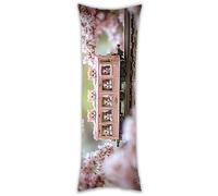 Sakura Cat Body Pillow Cover, 40x150cm Long Pillowcase with Zipper Closure, Rectangle Pillow Case, Velvet Long Bolster Pillowcase Pregnancy Maternity Nursing Back and Neck Support Cushion Covers n-946