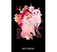 Sakura Cat Tree Blossoms Japanese Art Retro 80S Japan Anime Journal Notebook: College Ruled Lined 6"x9" - 120 Pages, Cute Kawaii Anime Journal Or ... And Writing, Gift For All Anime Lovers