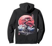 Sakura Cherry Blossom Fuji Urban Aesthetic Japan Backprint Pullover Hoodie