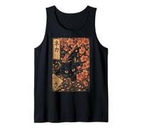 Sakura Cherry Blossom Japanese Cat Ukiyo-e Vintage Tank Top