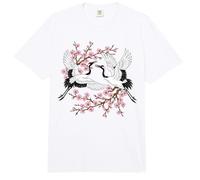 Sakura Cherry Blossom Japanese Crane Crane Bird Japan Spring Comfort Colors Adult Heavyweight T-Shirt