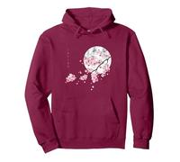 SAKURA CHERRY BLOSSOM JAPAN'S FAVORITE FLOWER Pullover Hoodie, Adult Unisex, Burgundy, Large