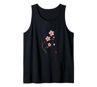 Sakura Cherry Blossom Tree Branch Minimalist Japanese Sumi E Tank Top