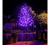 Sakura Cherry Blossom Tree Lights, 6FT Lighted Bonsai Tree, 208 LEDs, Plug Powered, Artificial Tree Decorations, for Bedroom Home Decor Room Office Party Wedding Christmas Xmas Decorations, Purple