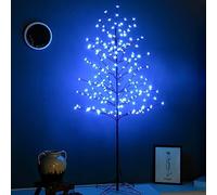 Sakura Cherry Blossom Tree Lights, 6FT Lighted Bonsai Tree, 208 LEDs, Plug Powered, Artificial Tree Decorations, for Bedroom Home Decor Room Office Party Wedding Christmas Xmas Decorations, Blue