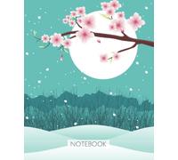 Sakura Cherry Blossoms Trees Notebook: Pink Flowers Petals Japan Japanese Garden Moonlight | College Ruled Paper Composition Notebook Journal | ... Taking Notes | 7.5 x 9.25 inches | 120 Pages